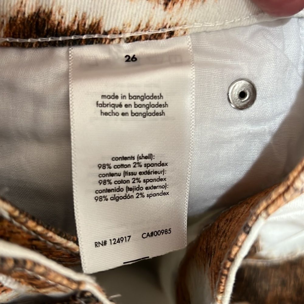 We Wore what White and brown animal print jeans size 26 NWT - Picture 15 of 16